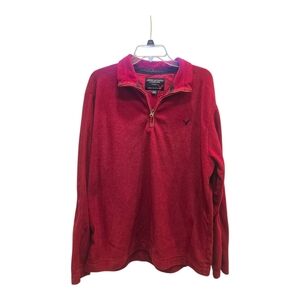 American Eagle Outfitters Red Zip-Up Fleece